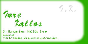 imre kallos business card